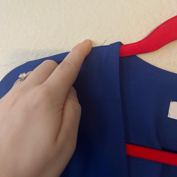 COS Wool Crepe Wrap in Cobalt Blue Midi Dress Women's Size 6 - Picture 15 of 15